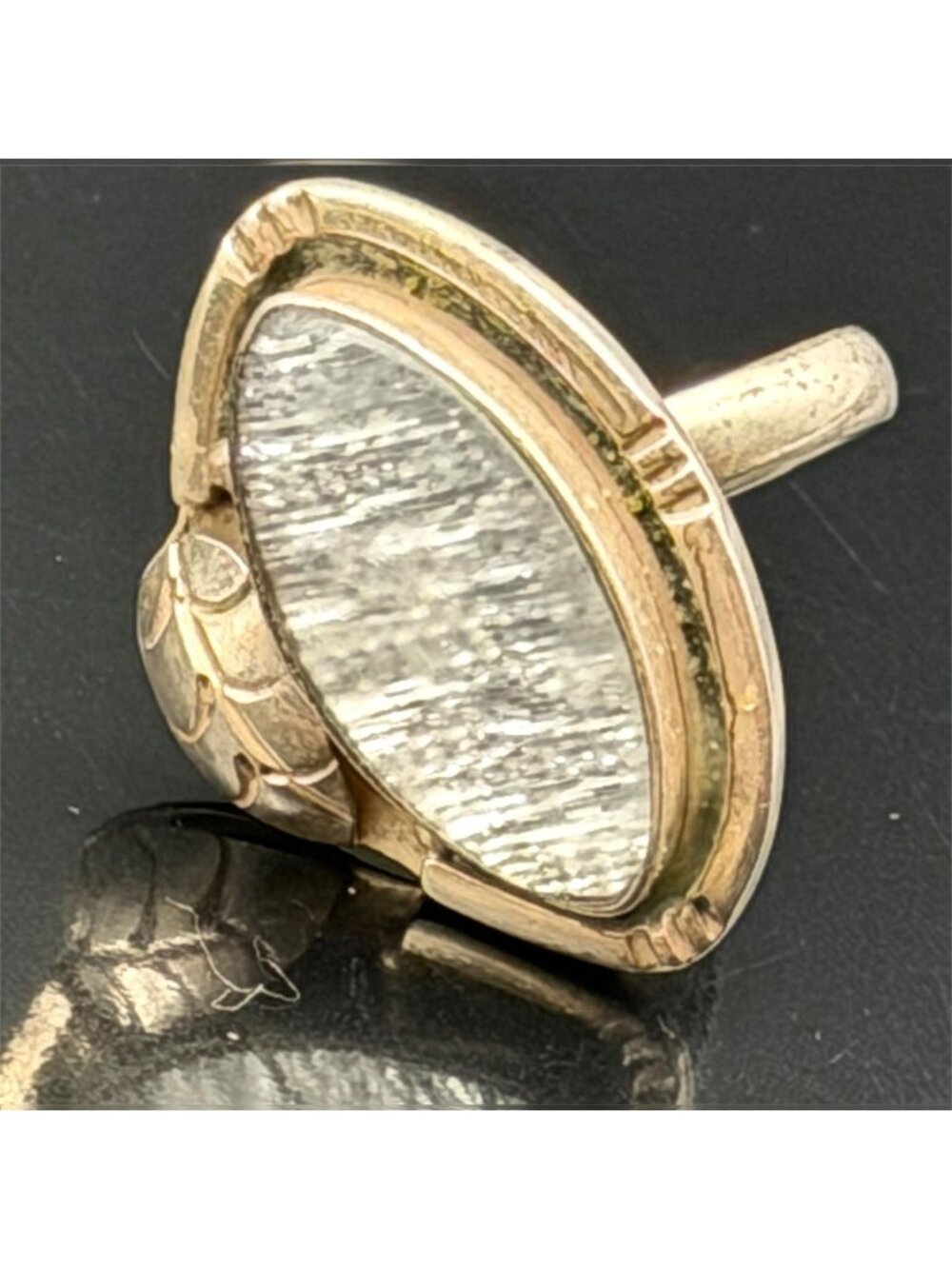 Vintage Sterling Silver Marquise Cabochon Statement Ring Size 8.5